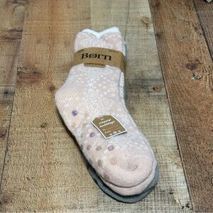 Born Ladies Cabin Socks Gripper Soles, 2 Pair, Soft Cozy Warm NWT